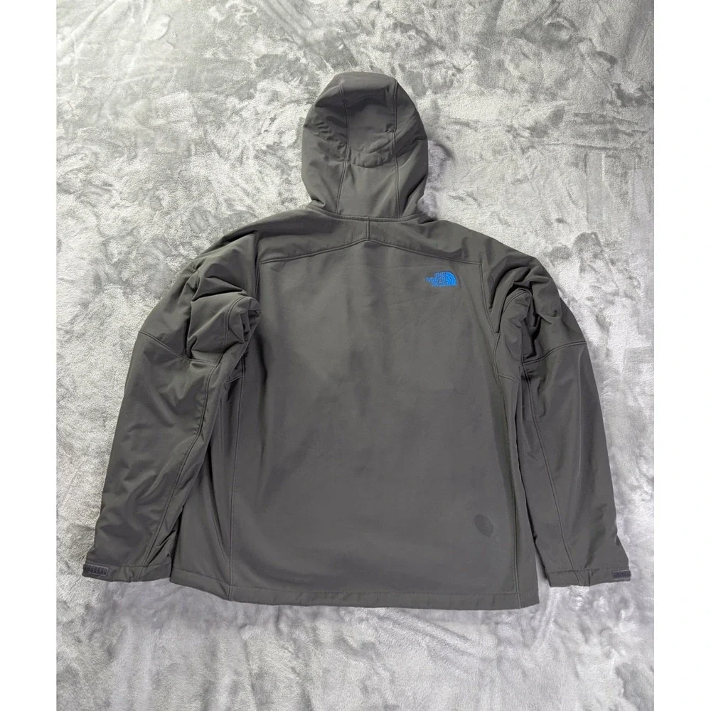 The North Face Jacket Mens L Gray Full Zip Polyester Hooded Zippered Pockets